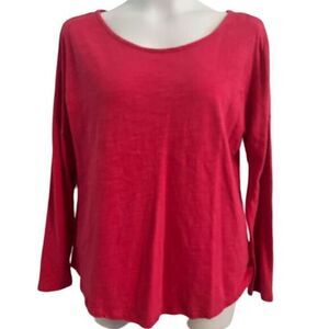 Southern Tide Pink Stretchy Long Sleeve Lightweight Scoop Neck Top. Size XL